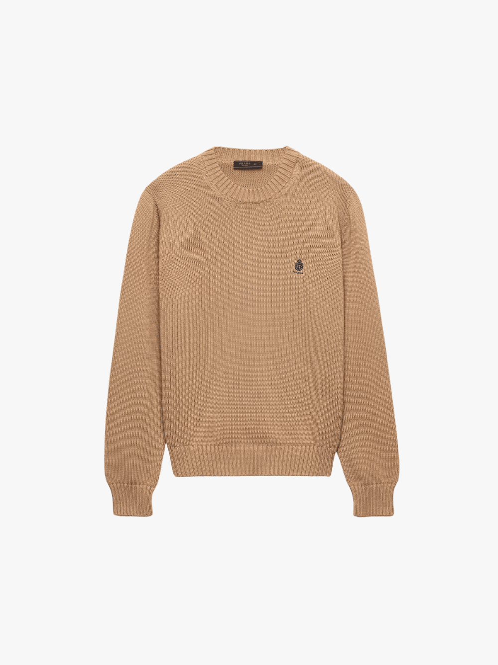 Prada Rundhalspullover Baumwolle Braun Herren