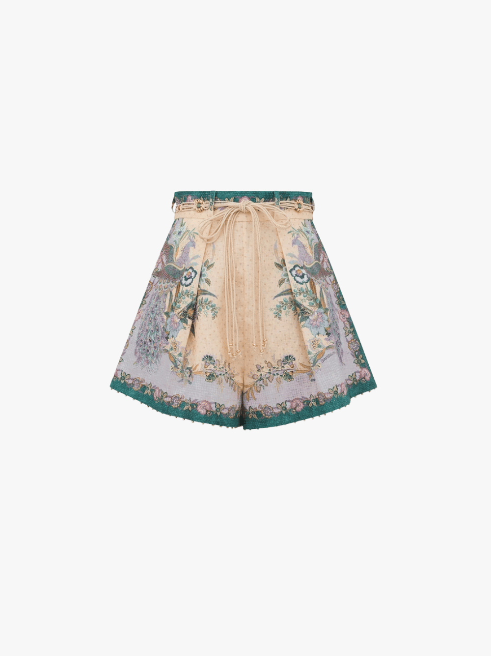 Zimmermann Indra Tuck Short Cream Scarf Floral Damen Shorts
