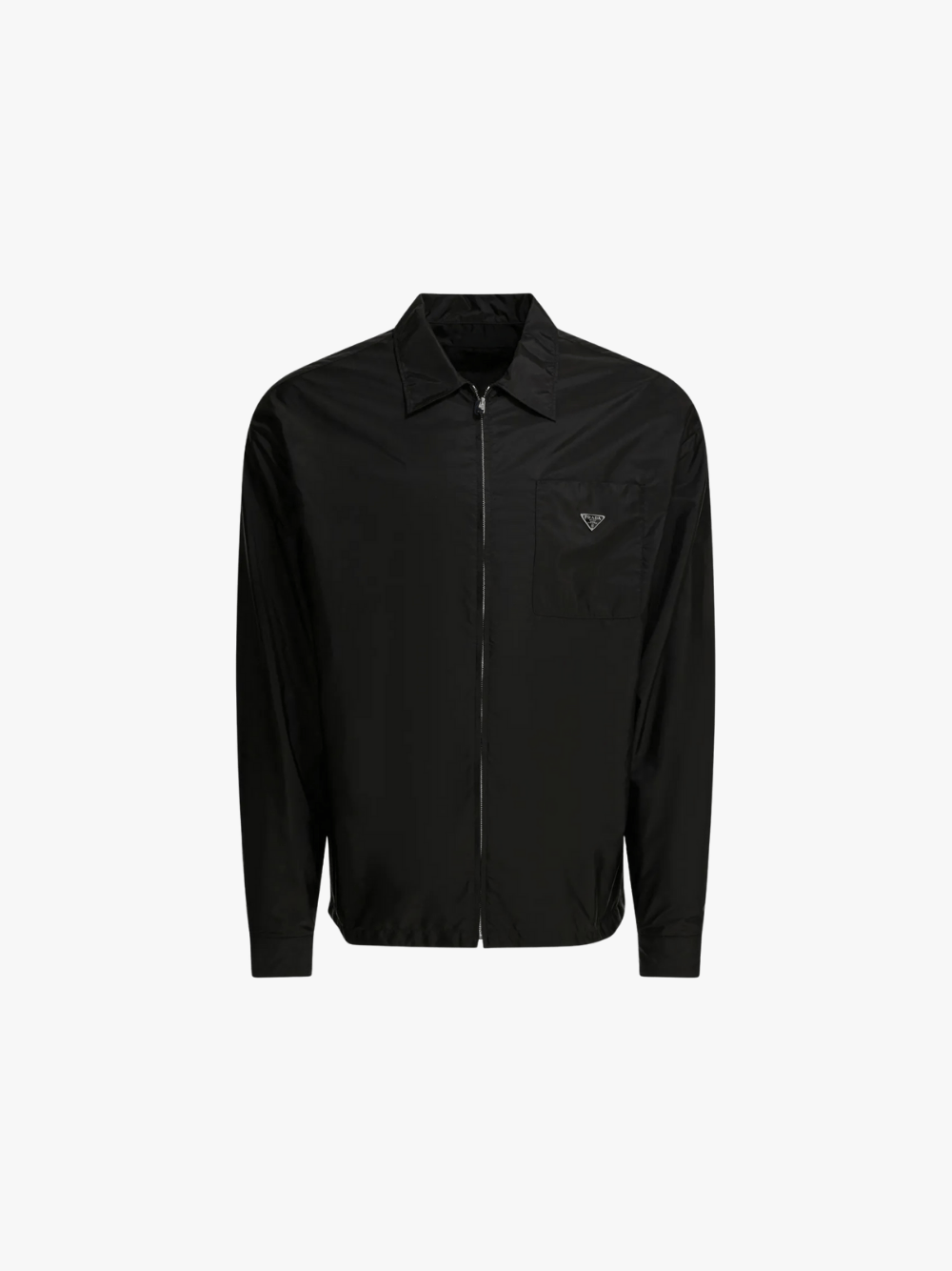 Prada Jacke mit dreieckigem Logo Schwarz Herren