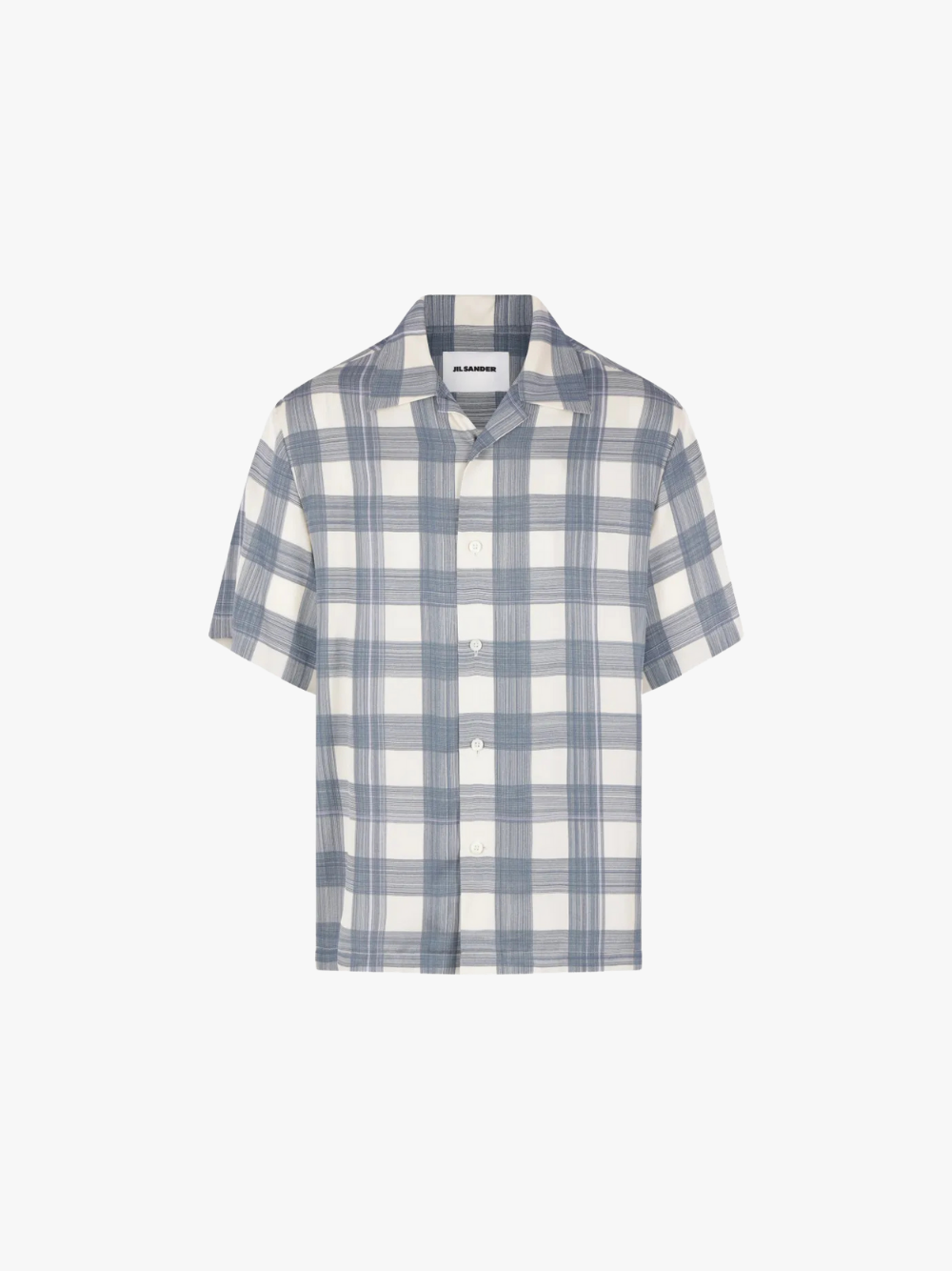 Jil Sander Kurzarmhemd mit Karomuster Blau Herren
