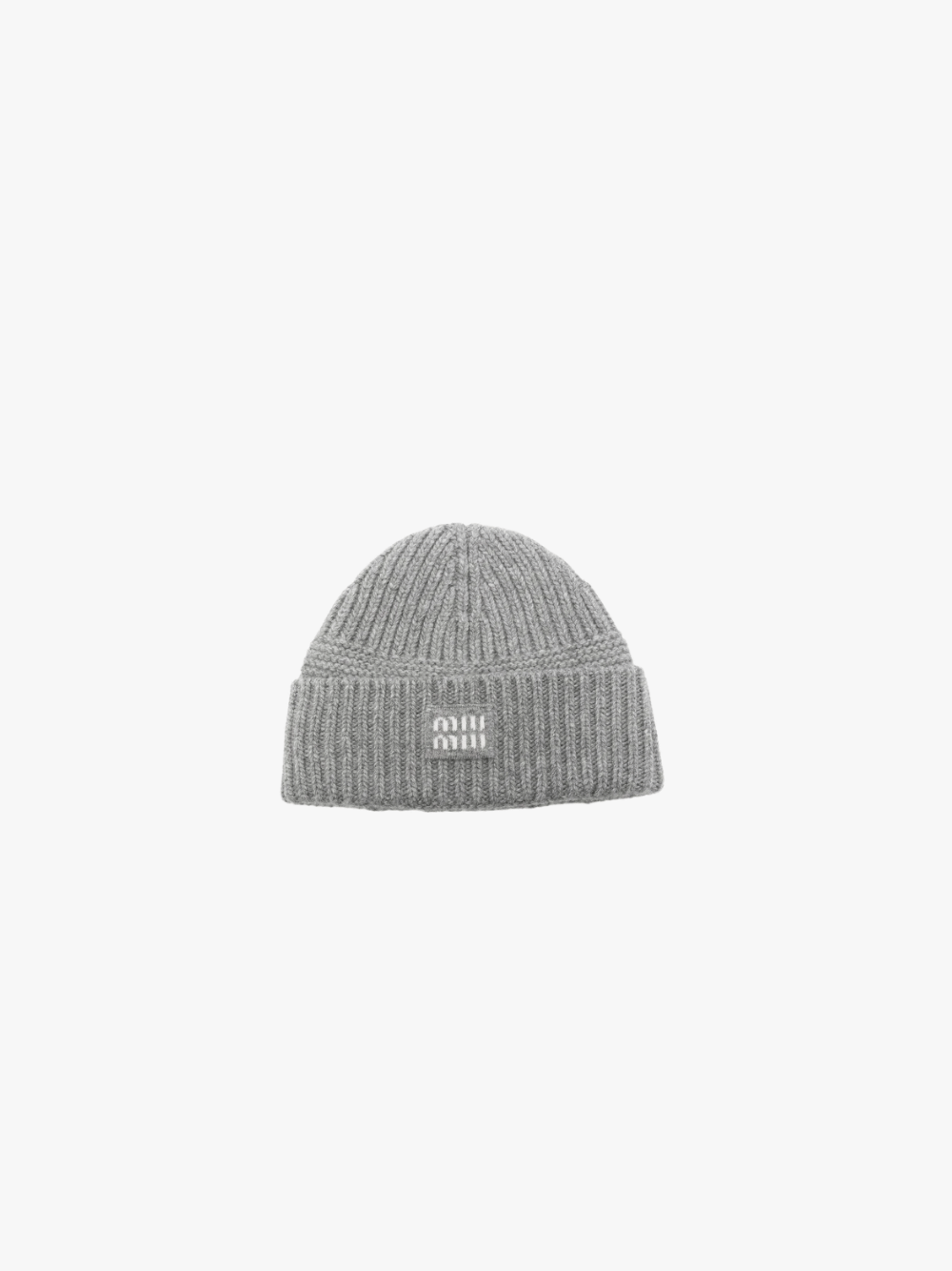 Miu Miu Wolle Beanie Grau Damen