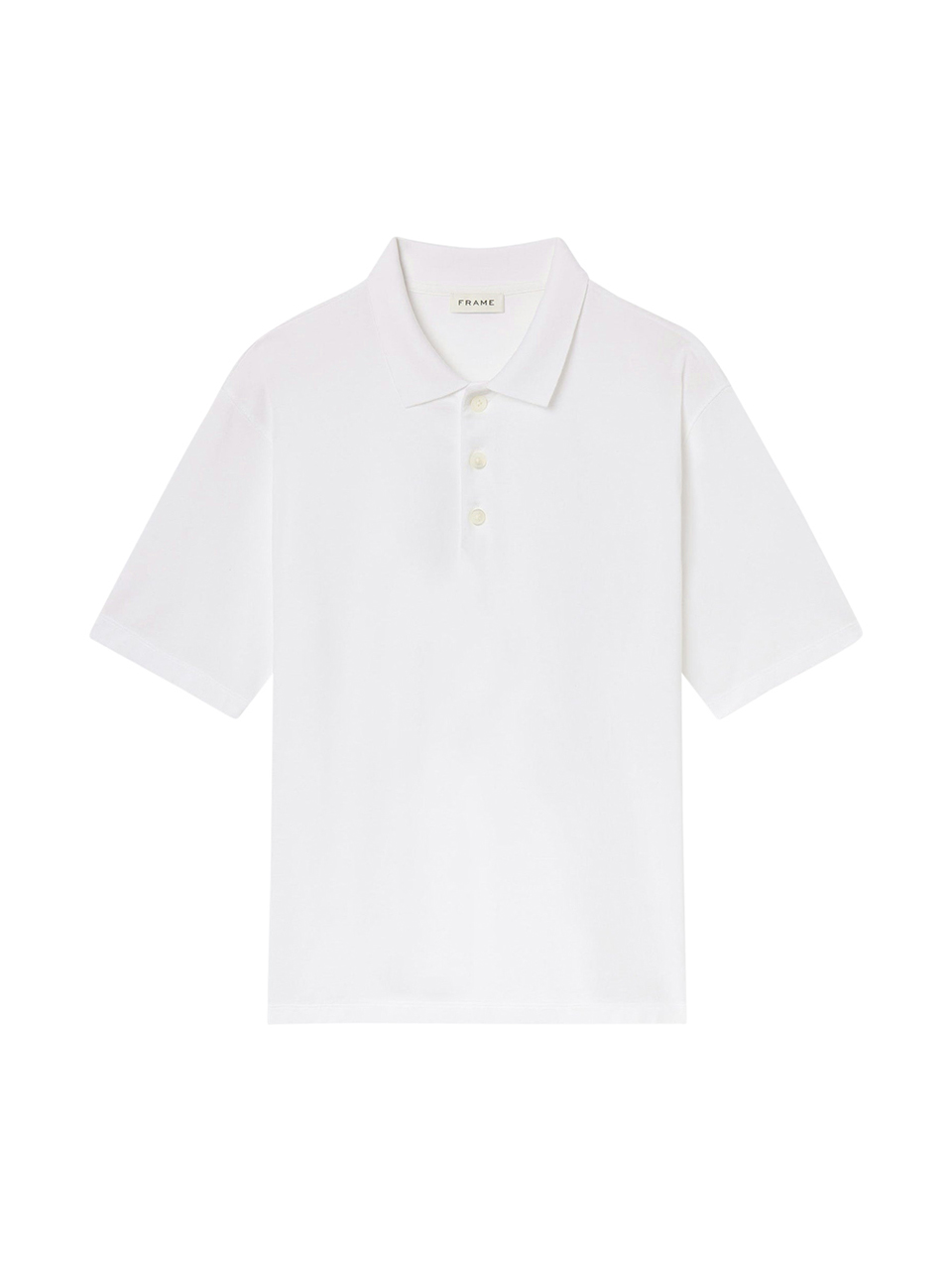 Frame Light Pique Polo Weiß Herren Frame Light Pique Polo Weiß Herren