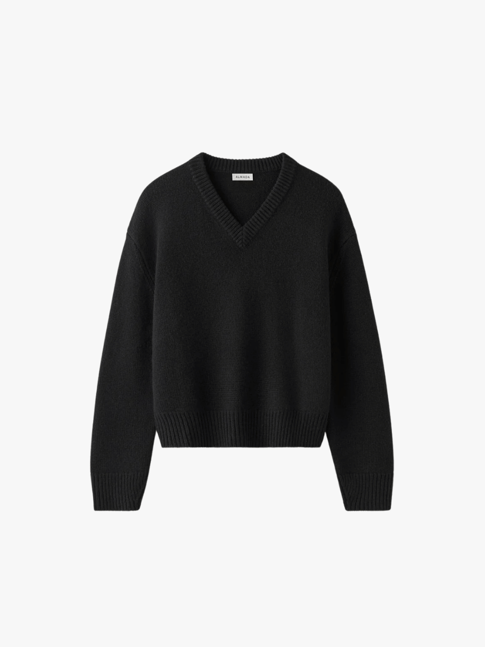 ALMADA LABEL Yara Pullover mit V-Ausschnitt Schwarz Damen
