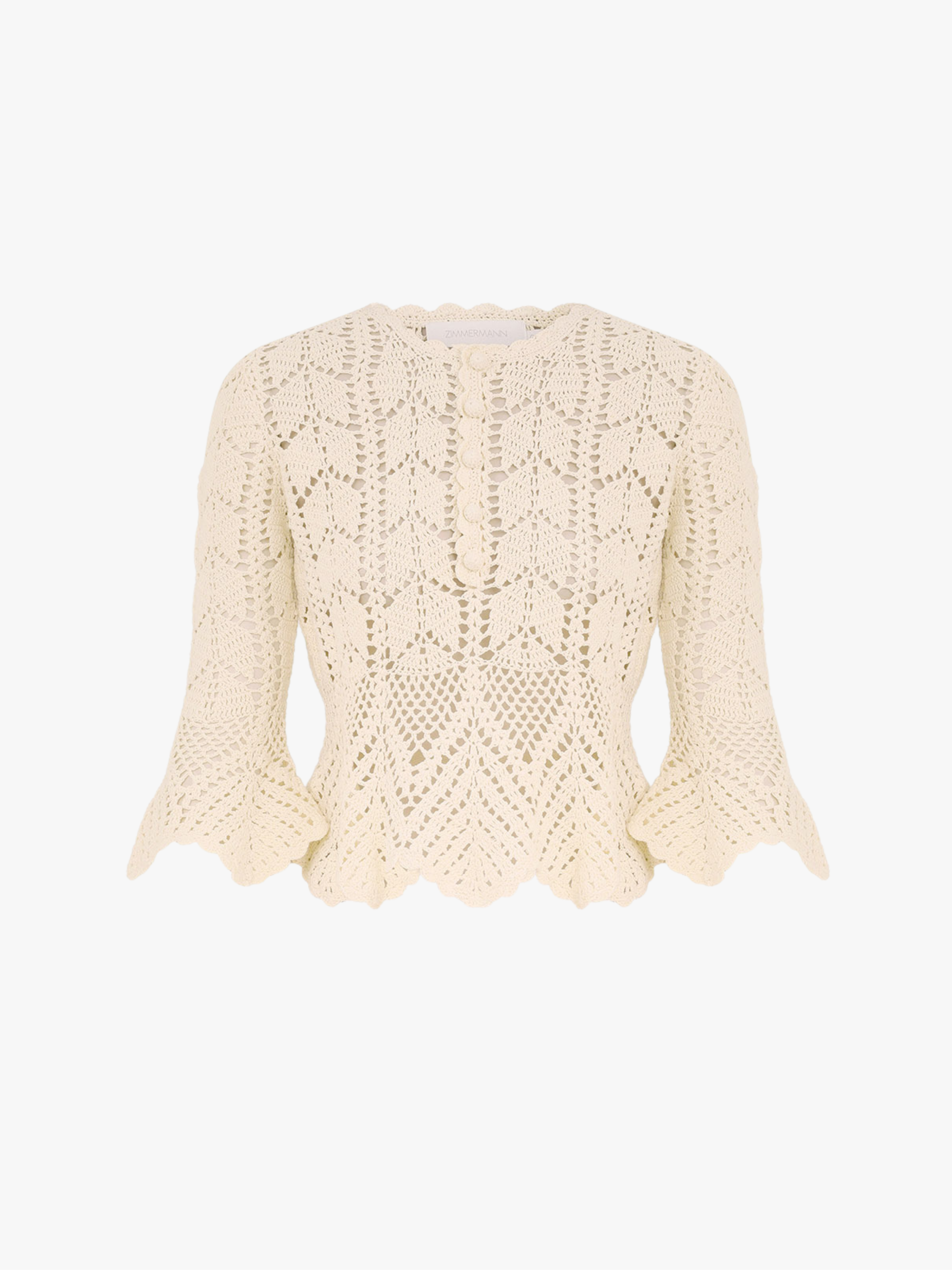 Zimmermann Awaken Spitzen-Häkeloberteil Creme Damen