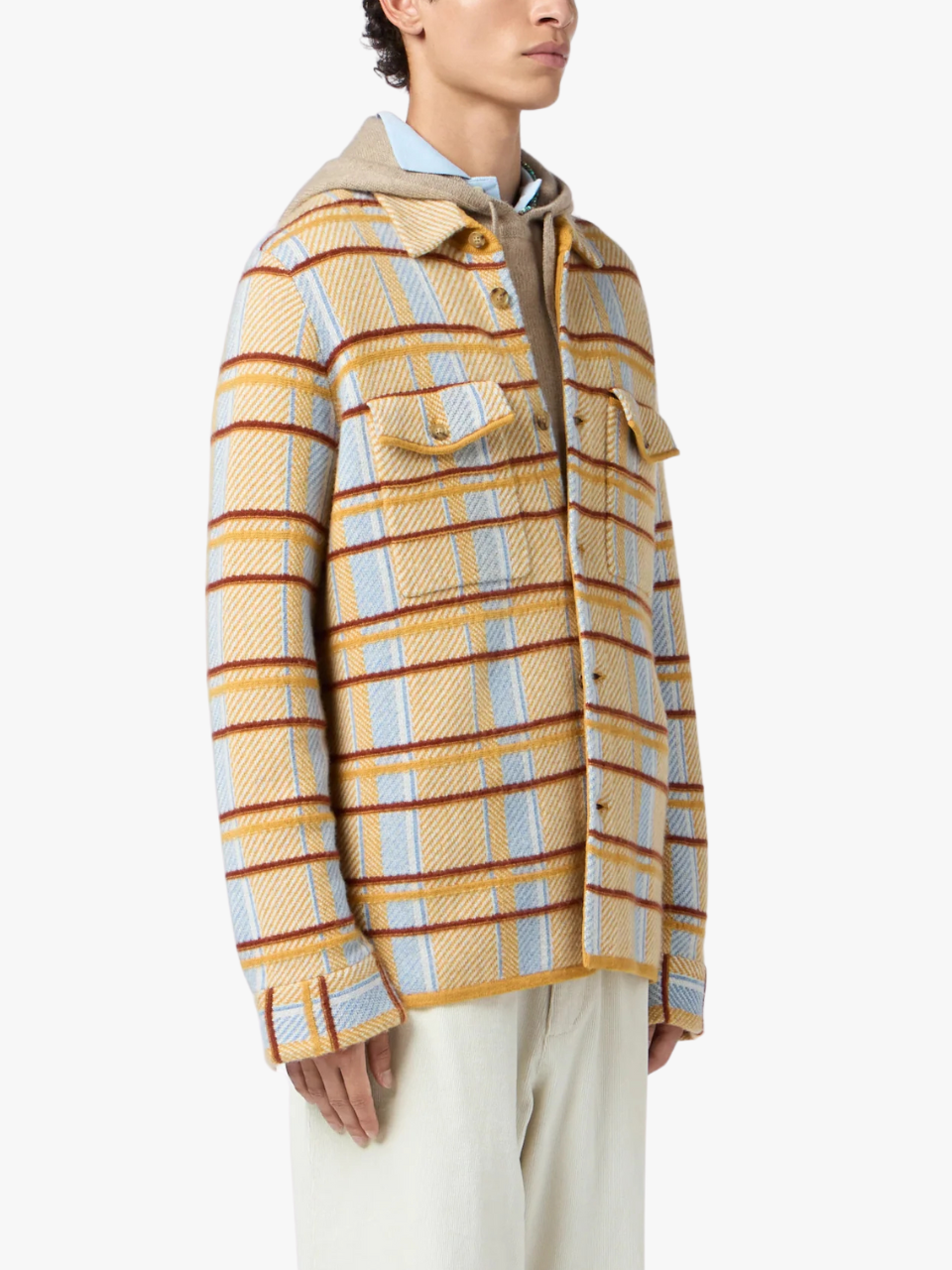 Guest In Residence Plaid Work Shirt Curry Combo Yellow Men's