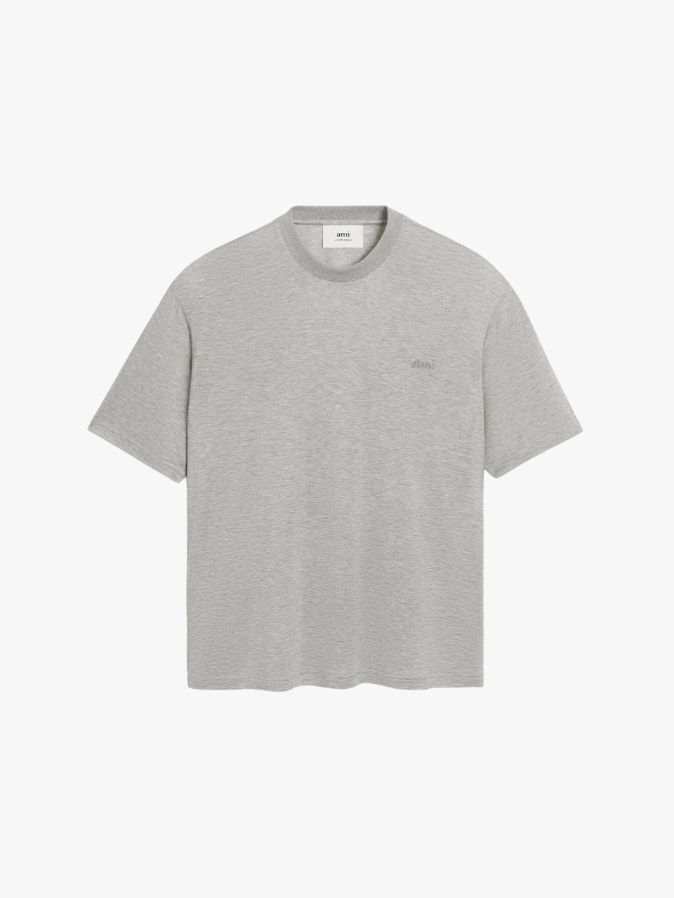 AMI Paris besticktes kurzärmeliges T-Shirt Grau Herren