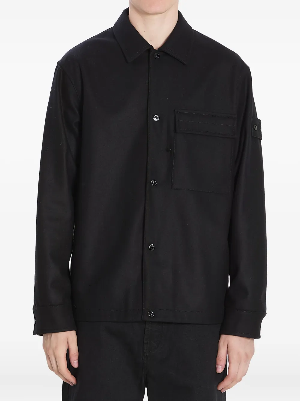 Stone Island Hemd mit Klappentaschen und Knöpfen Schwarz Herren