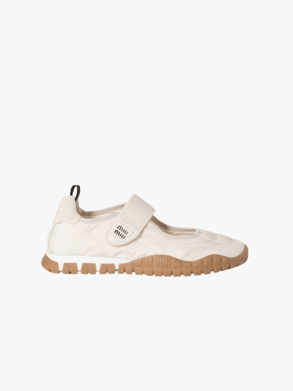 Miu Miu Tyre Ballerinas aus Funktionsgewebe Cream Damen