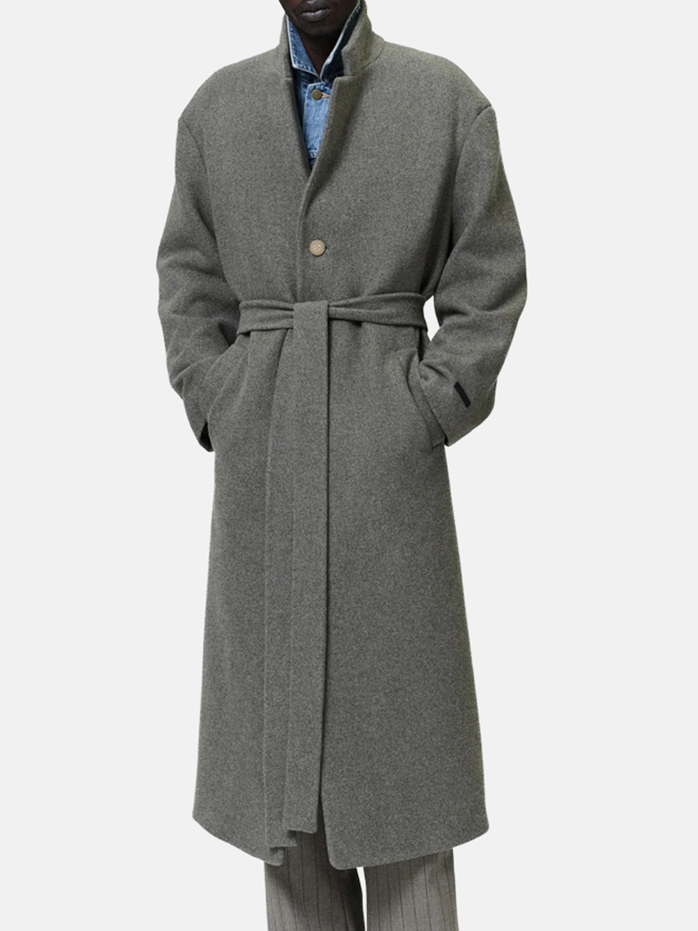 Fear of God relaxed wool coat gray men