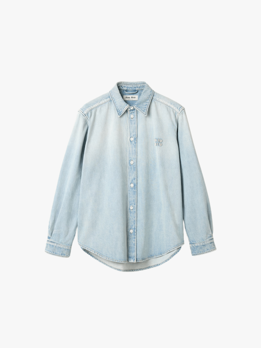 Miu Miu Bluse aus gewaschenem Denim Saphirblau Damen
