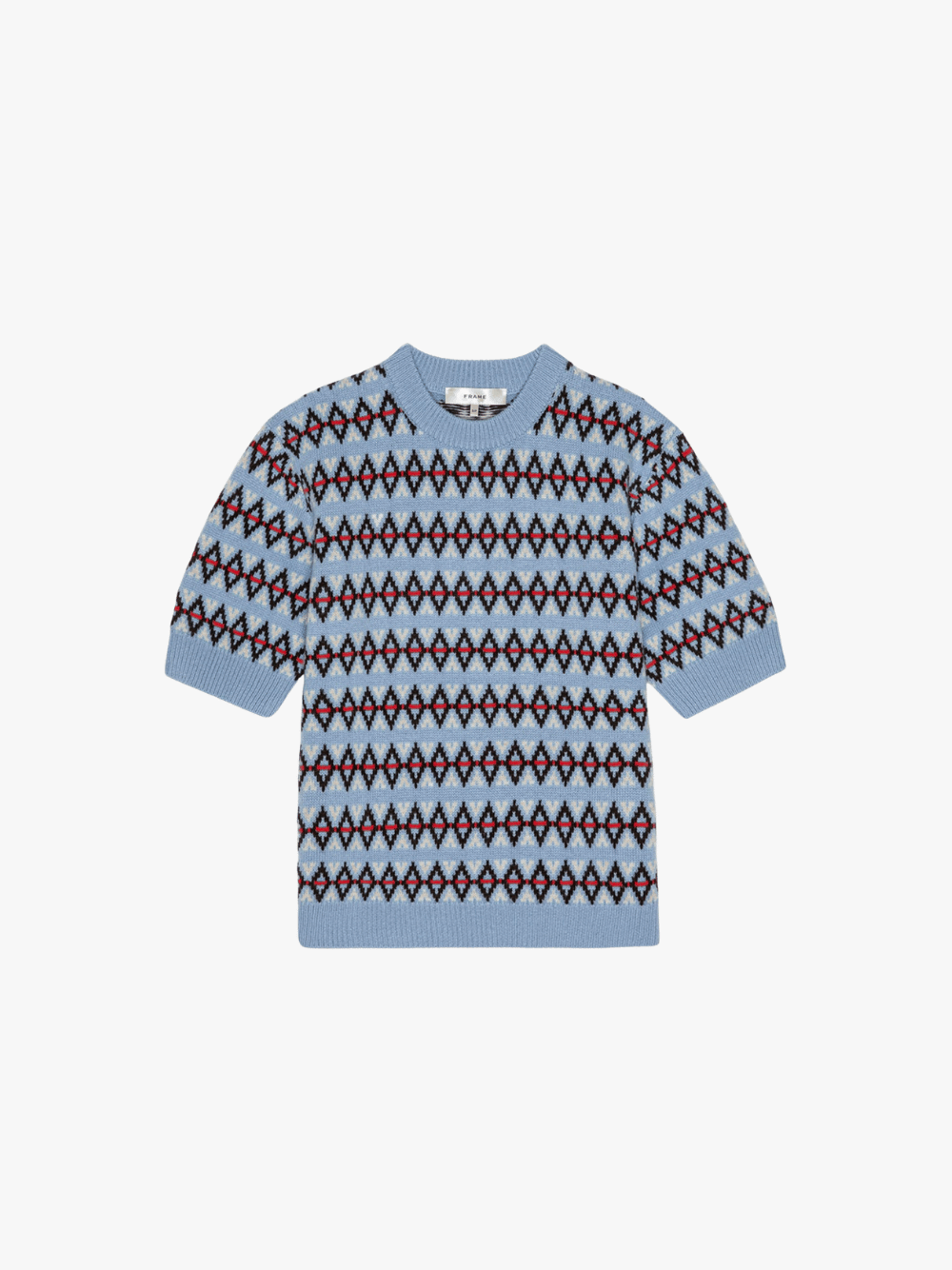 FRAME The Cashmere Crew Top Hellblau Damen