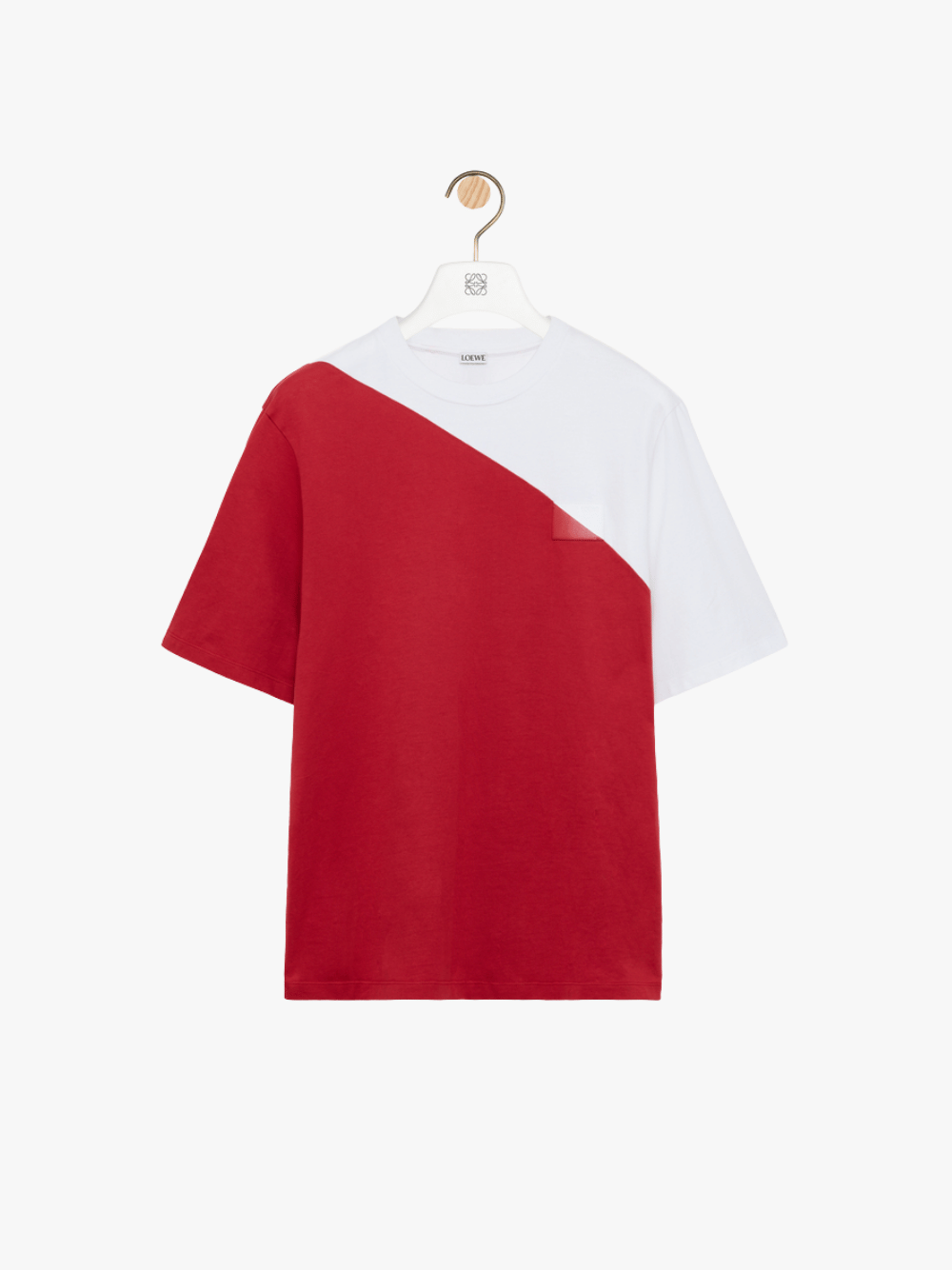 Loewe Lockeres Baumwoll T-Shirt  in Rot/Wesiß