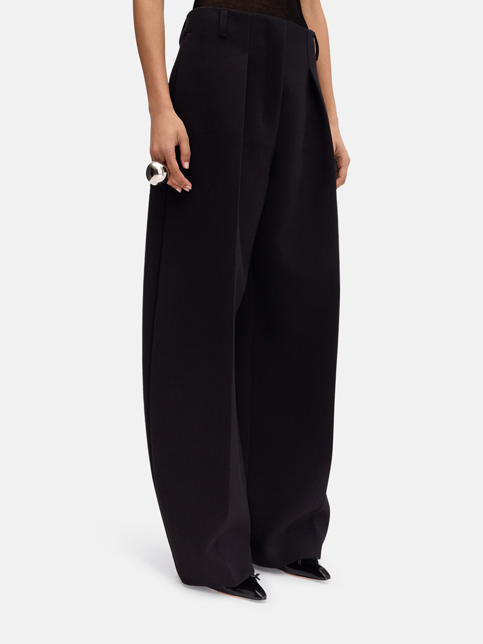 Jacquemus Die Ovalo Hose Gebogene Hose Schwarz Damen