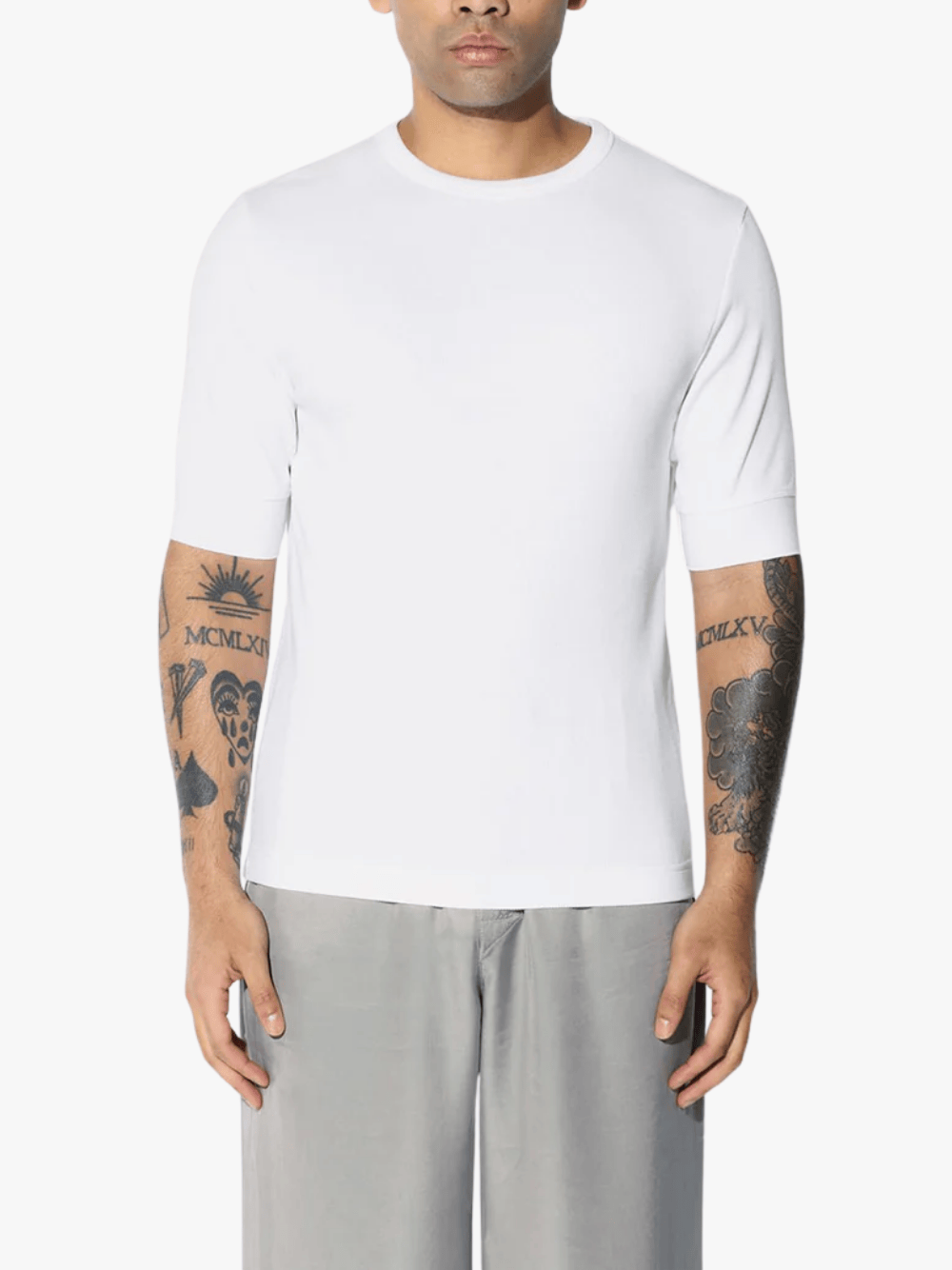 CDLP Slim Fit Rib T‑Shirt Weiß Herren