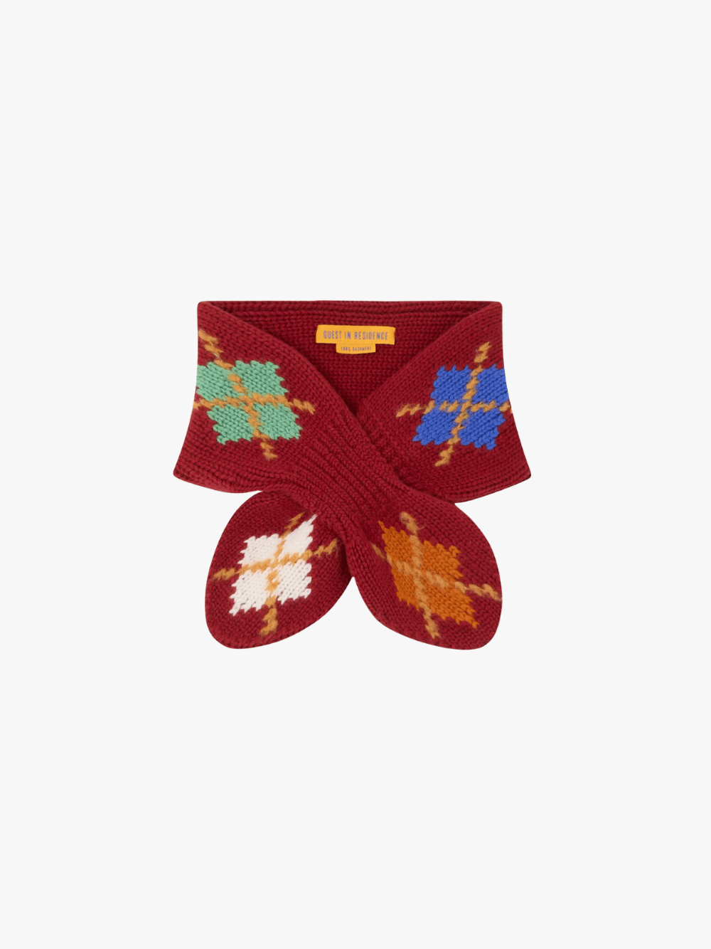 Guest in Residence Argyle Bowtie Scarf Carmine Combo Damen