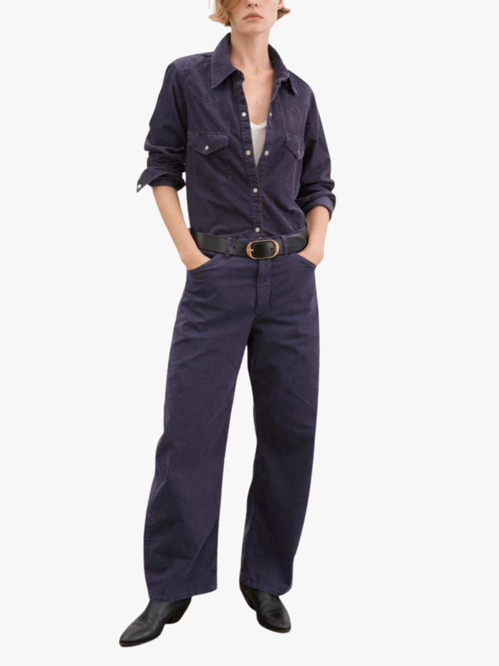 Nili Lotan Tribeca Corduroy Trousers Black Women's