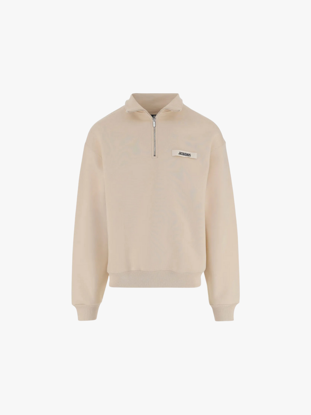 Jacquemus The Gros Grain Sweatshirt with Stand-Up Collar Beige Men