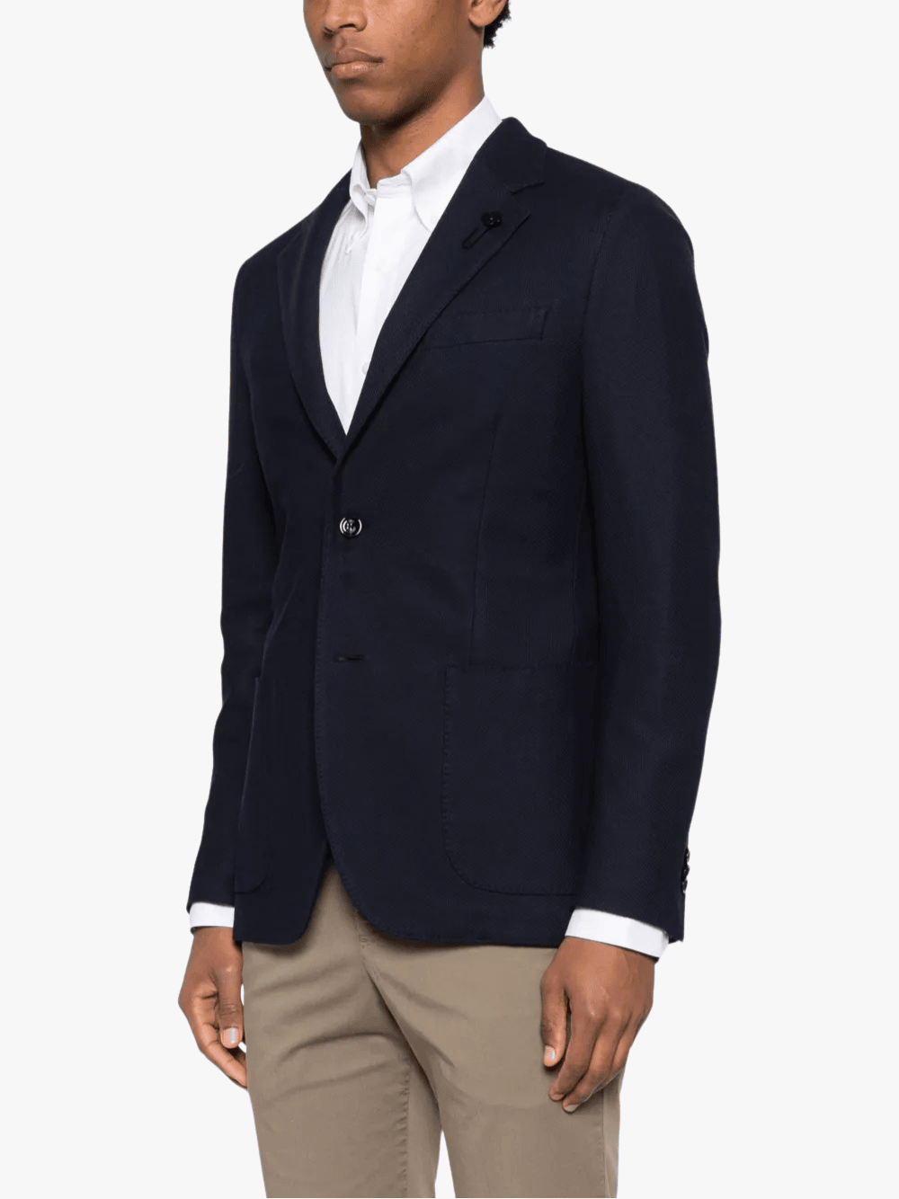 Lardini Single-Breasted Blazer Navy Mens