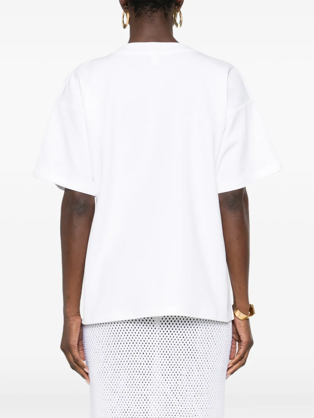 Alaïa Boxy Baumwoll-T-Shirt Weiß Damen