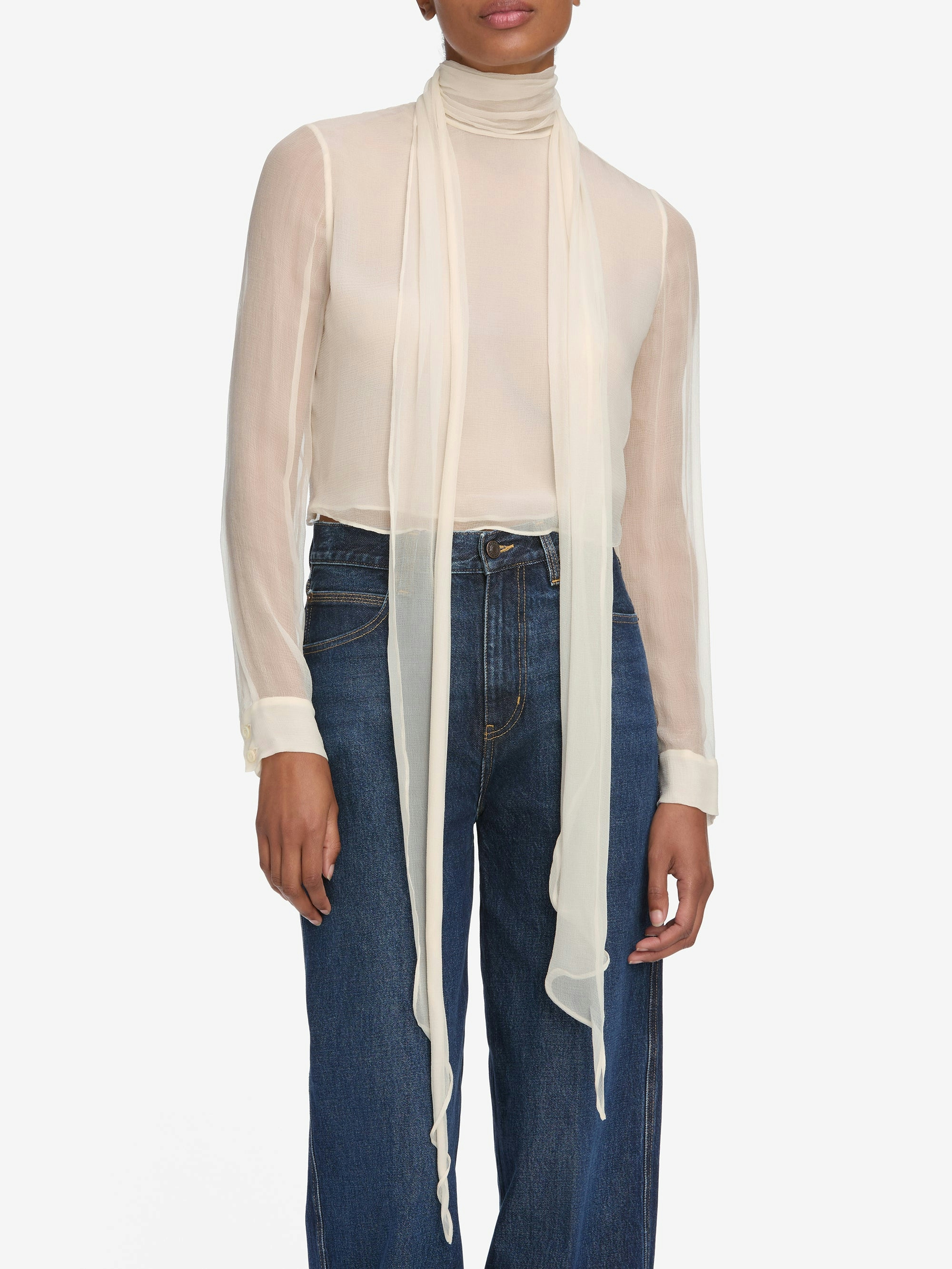 Frame The Wisp tie blouse in cream for women