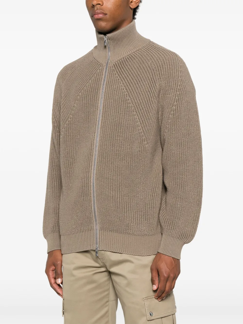 Batoner Japan cotton cardigan Braun Herren