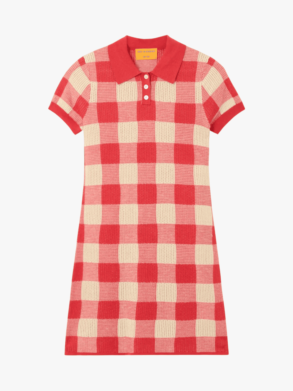 Guest in Residence Gingham Polo Dress Scarlet/Mist Damen