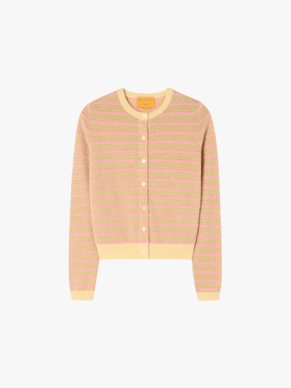 Guest In Residence Pebble Stripe Jane Cardigan Butter Combo Damen Strickjacke