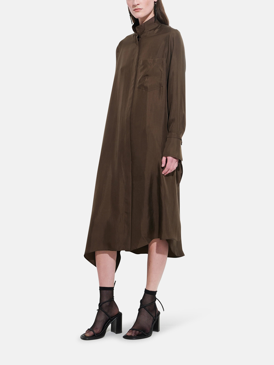 Christian Wijnants Dore Shirt Dress Hemdblusenkleid Walnusbraun Damen