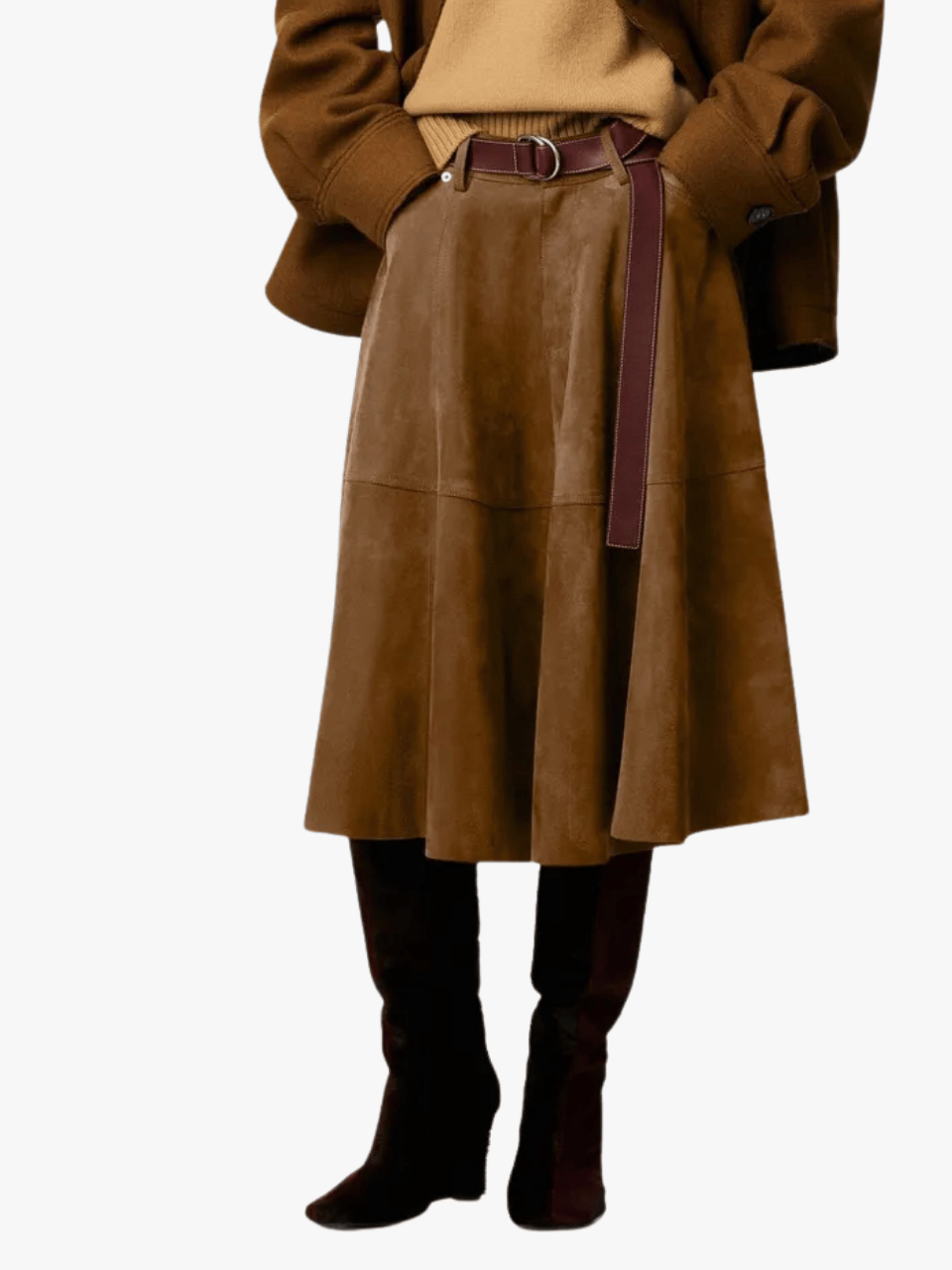 AMI Paris Suede Skirt Hazelnut Brown Women AMI Paris Suede Skirt Hazelnut Brown Women