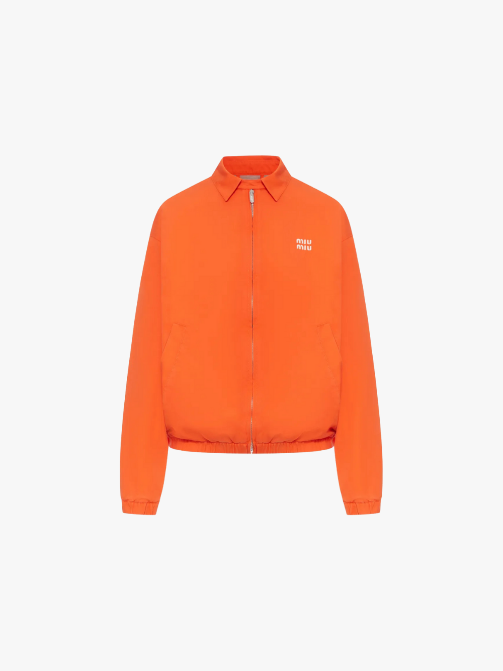 Miu Miu Bomberjacke mit Reißverschluss und Logo-Detail Orange Damen
