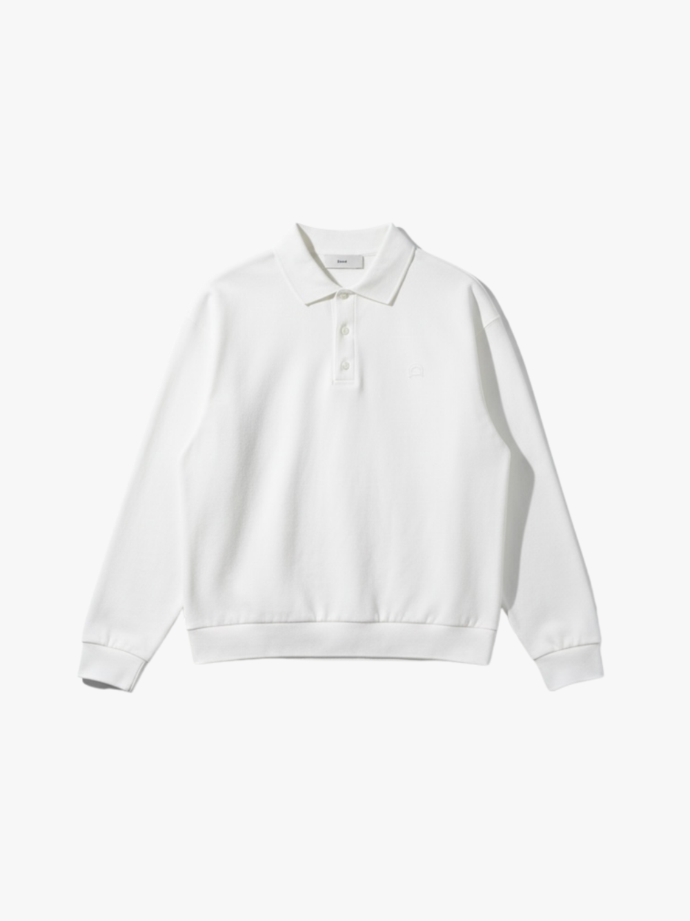 Dunst Unisex Leather Logo Collared T-Shirt White