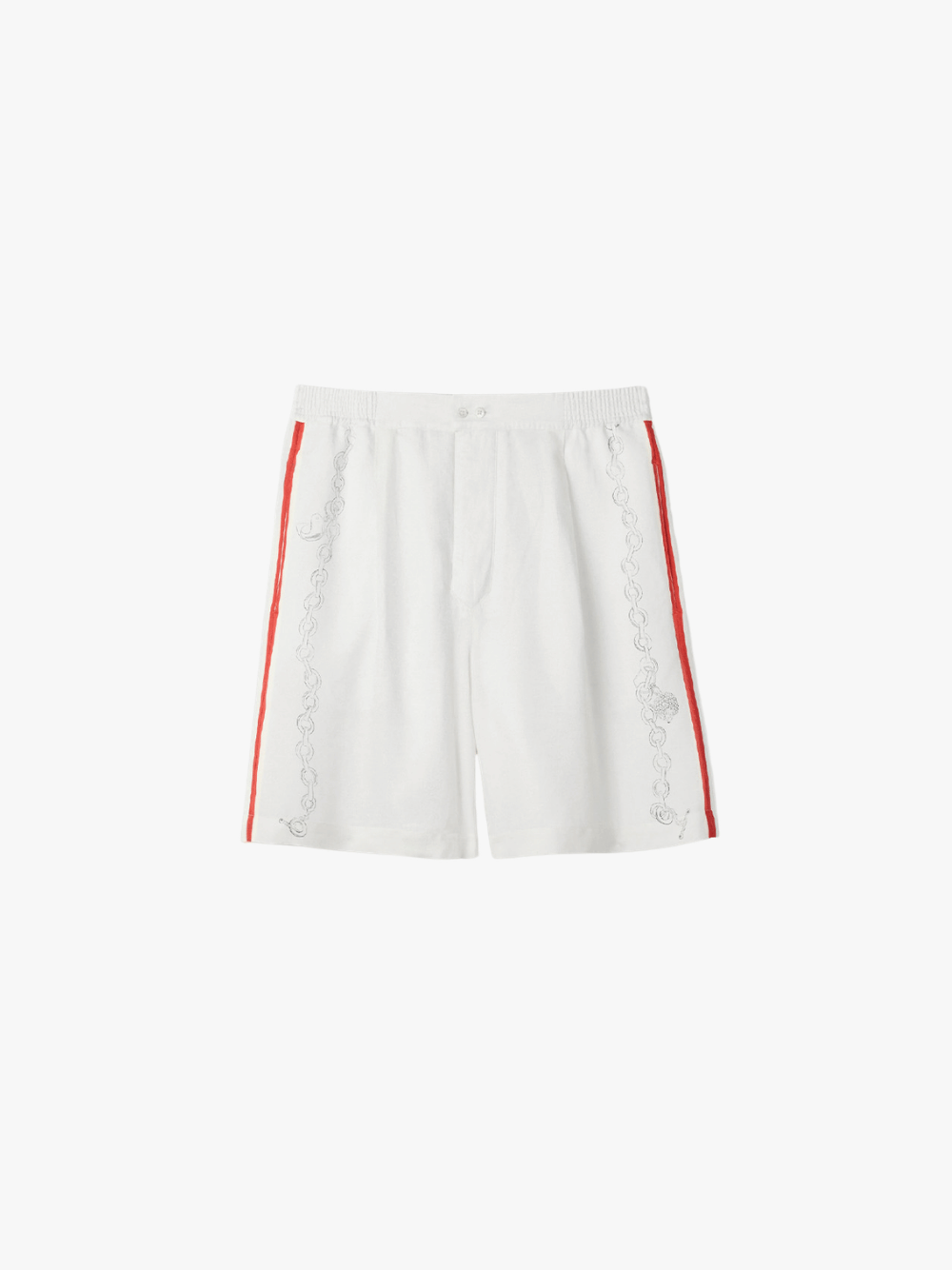 Jacquemus Le Short Pyjama Print Chain Weiß/Rot Herren