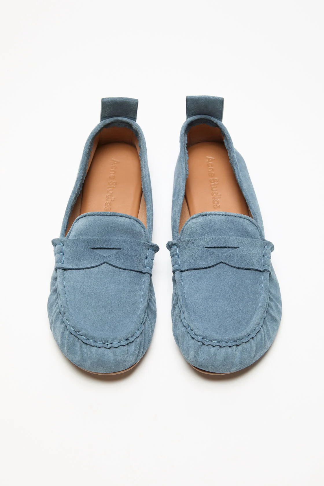 Acne Studios Leder Suede loafer Blau Damen