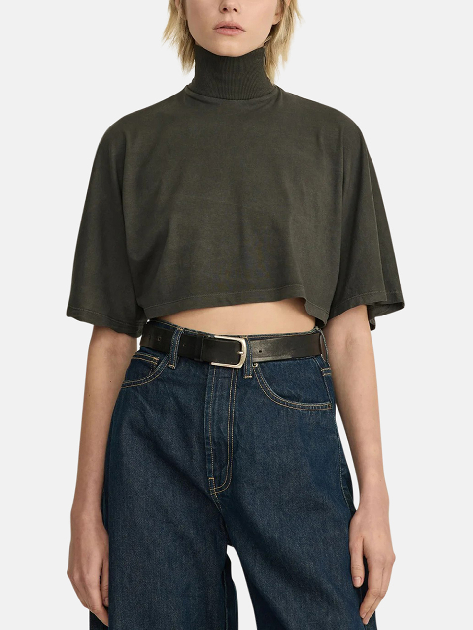 All Three Studio Eden High-Neck Top Cotton Future Grey Damen