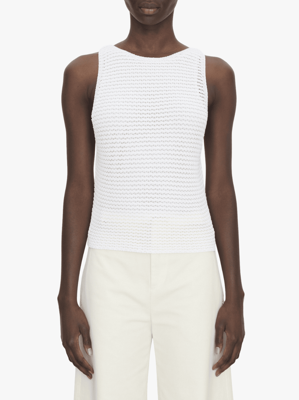 Vince Baumwoll Cord Tank  Weiß Damen