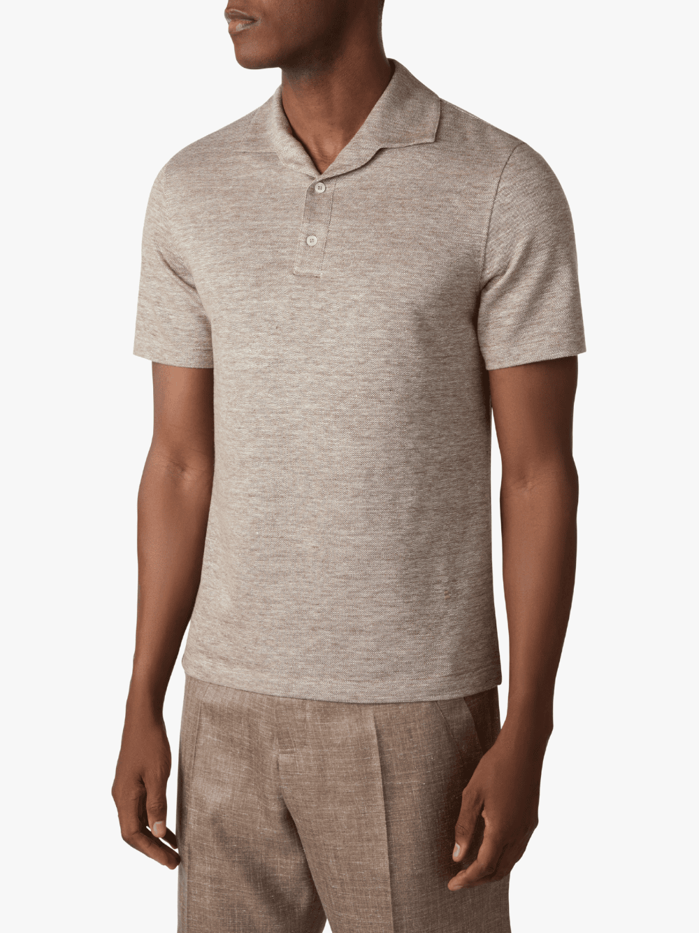 Brett Johnson Short Sleeves  Polo-Shirt Mocha Beige Herren