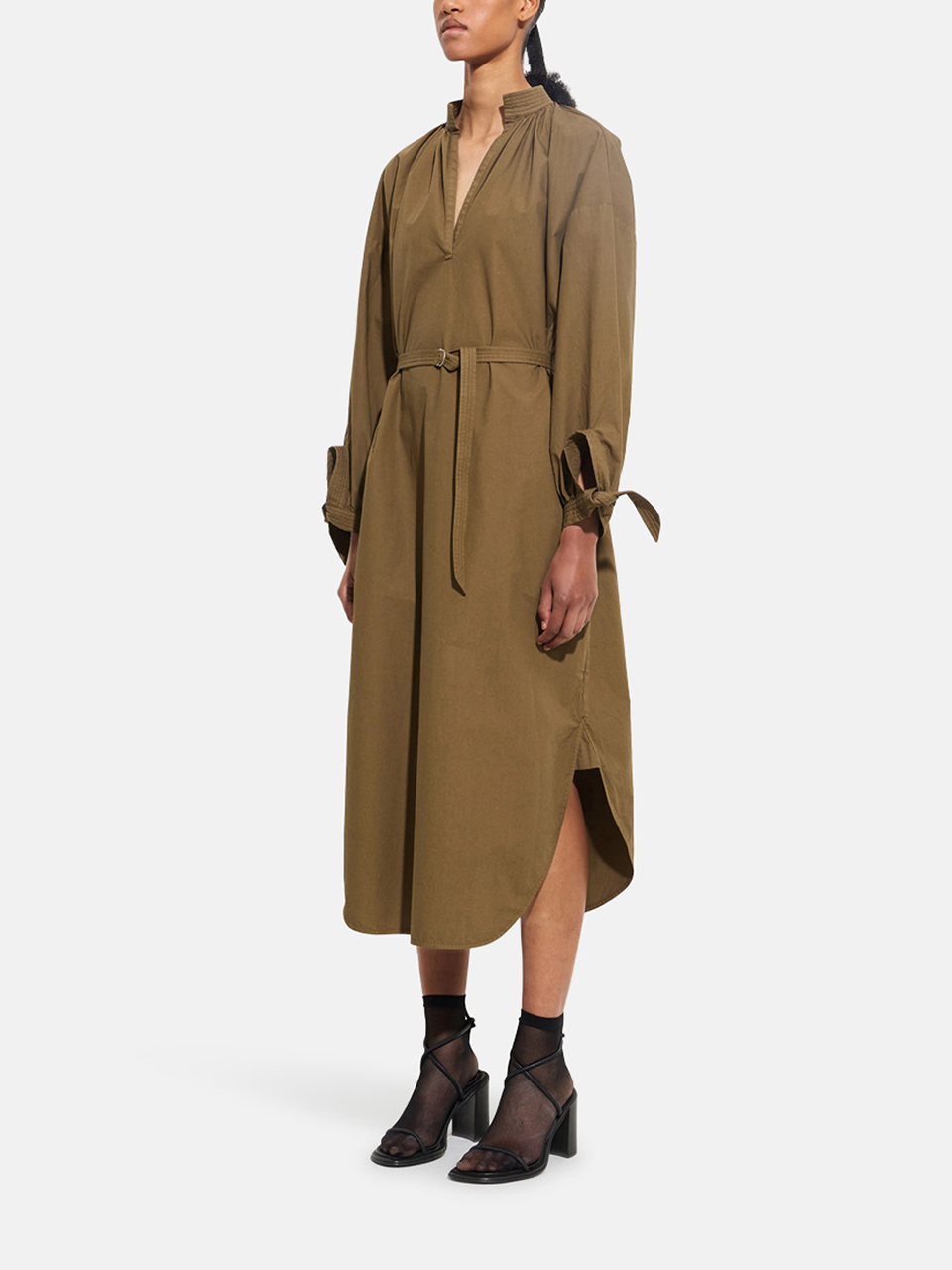 Christian Wijnants Dulcie Hemdblusenkleid Olive Damen