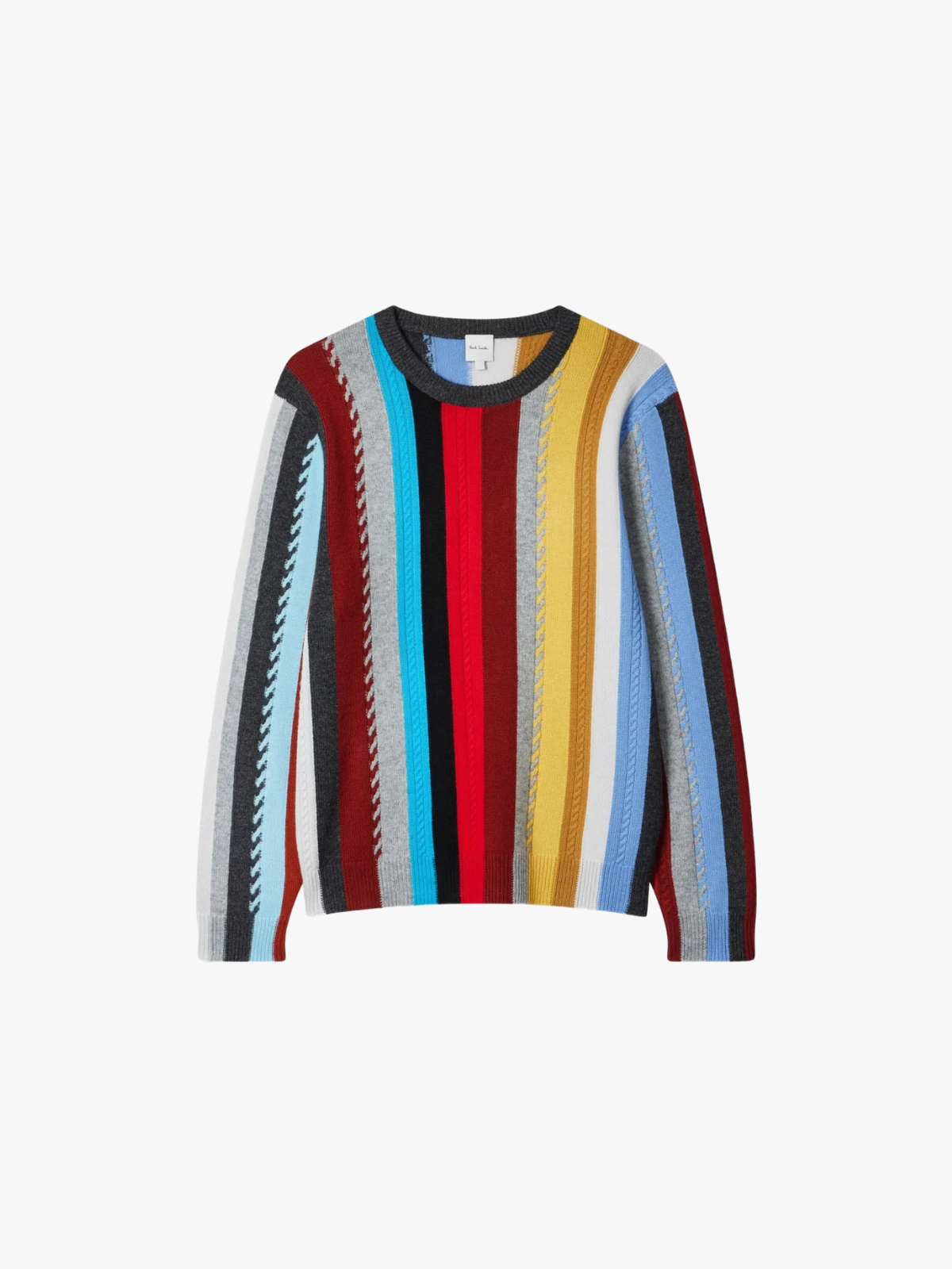 Paul Smith Gestreifter Pullover mit Zopfmuster Mehrfarbig Herren