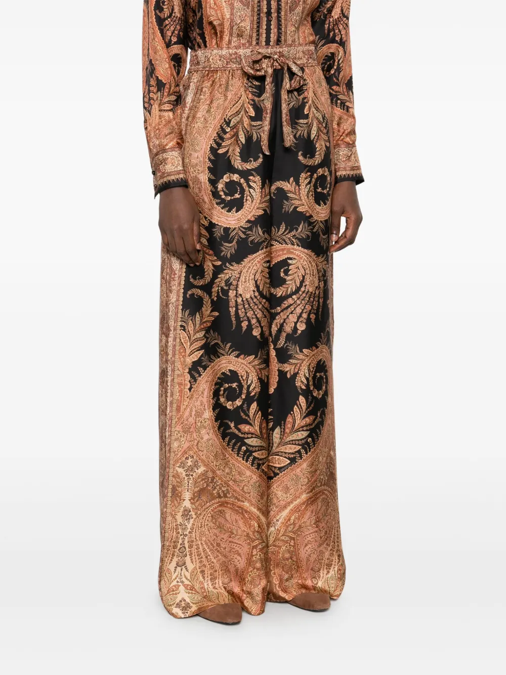 ZIMMERMANN Hose mit Paisley-Print Schwarz Damen