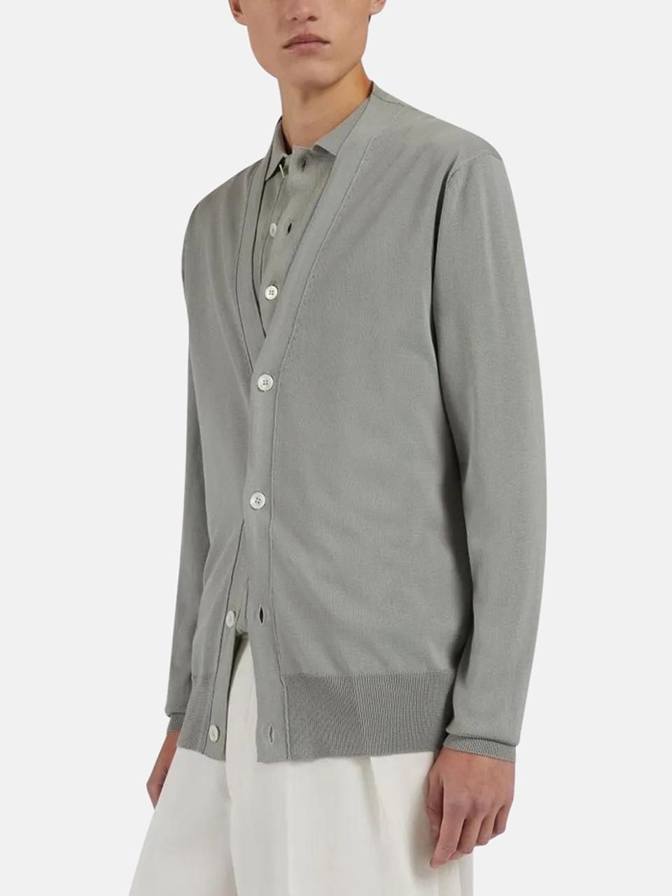 V-neck Cardigan by Lardini green