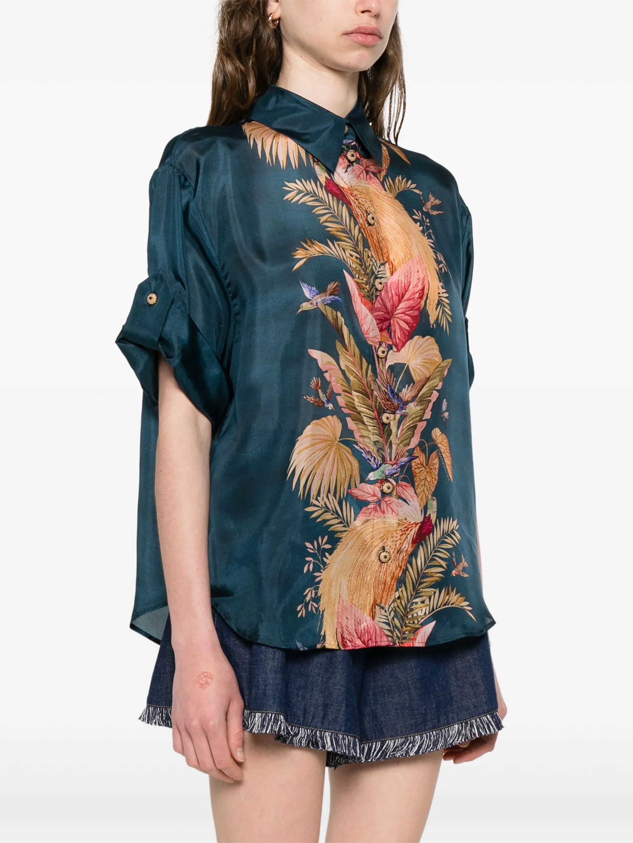 ZIMMERMANN Ascension Hemd Prussian Blue Damen