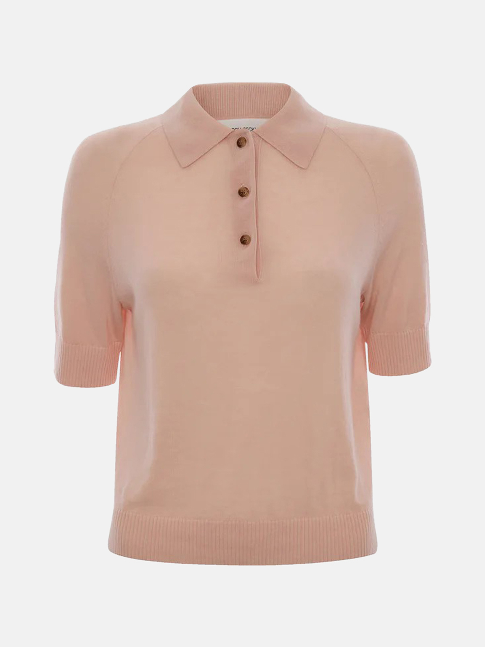 Victoria Beckham Polo‑Kragen T‑Shirt Pale Rose Damenshirt