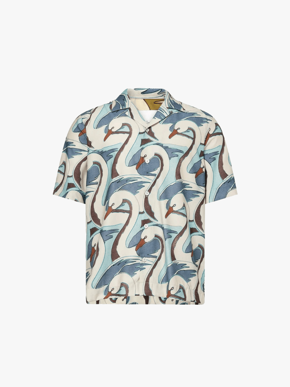 Paul Smith Swan Print SS Regular Shirt Blau Herren