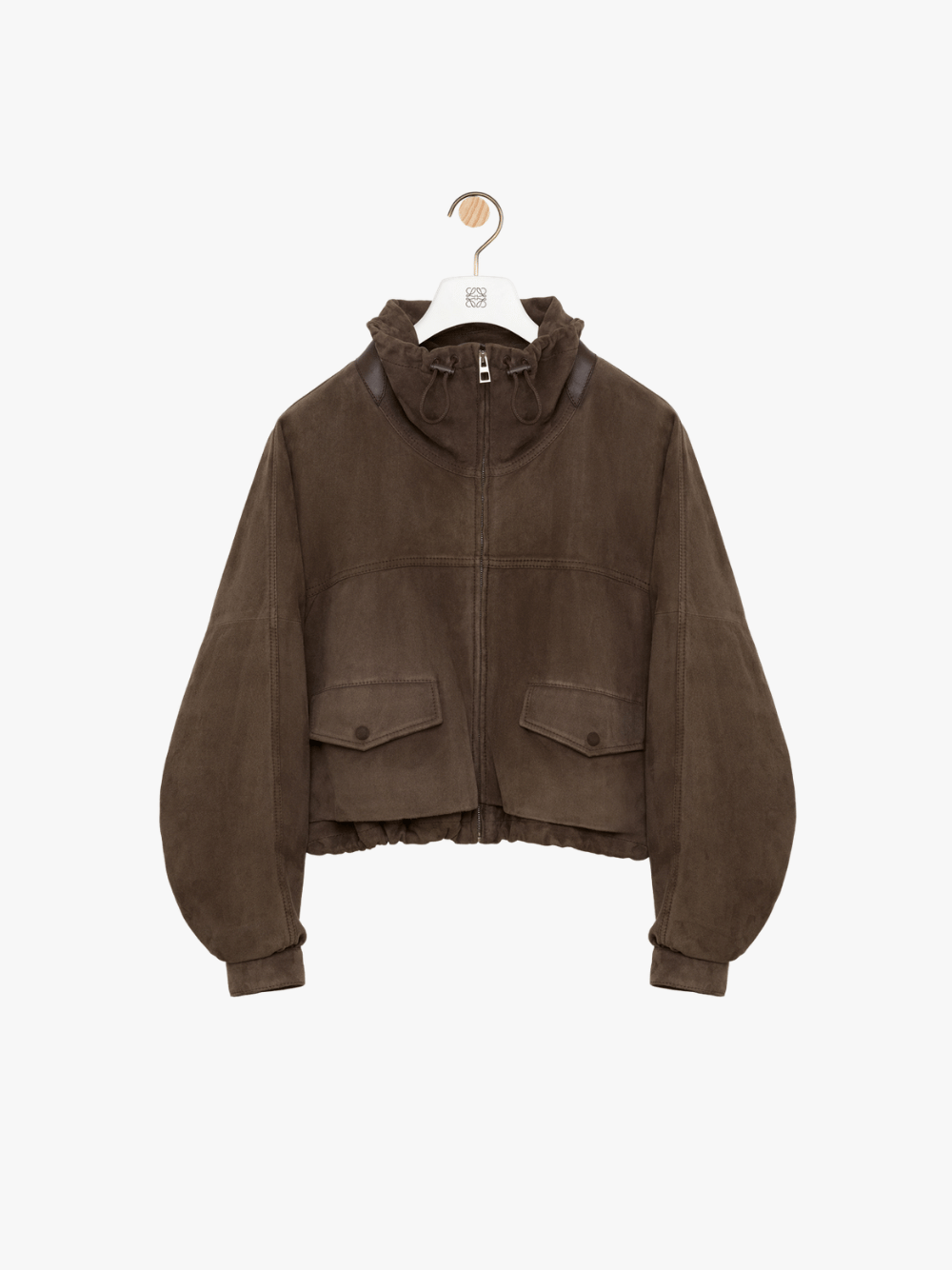 Loewe Jacke aus Ziegenveloursleder Dunkelbraun Damen