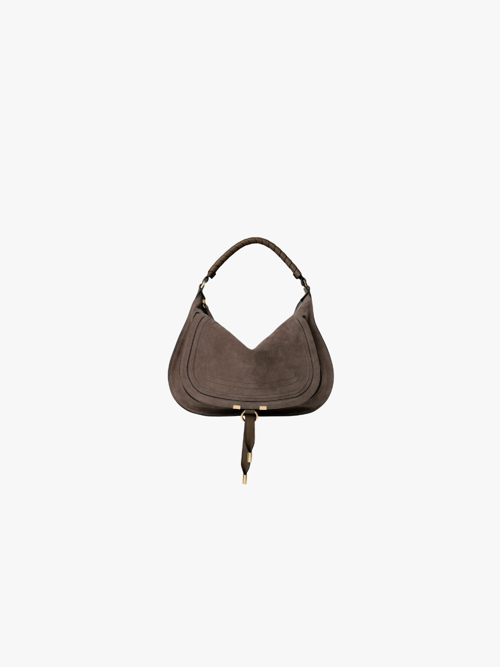 Chloé Marcie Shoulder Bag in Suede Leather Brown Women
