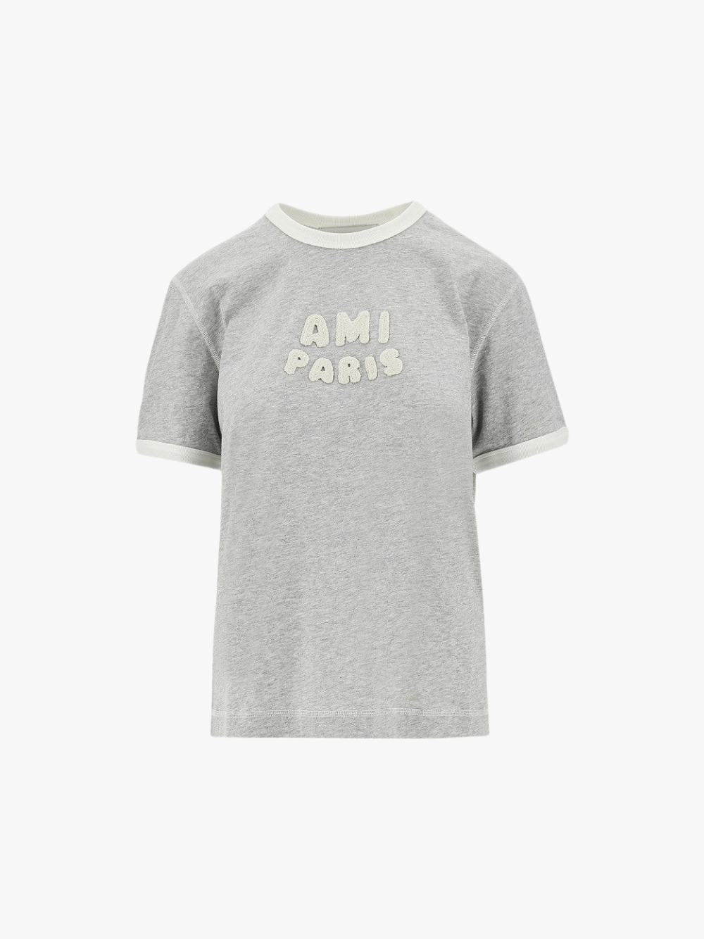 AMI Paris Crochet Logo Patch T‑Shirt Damen