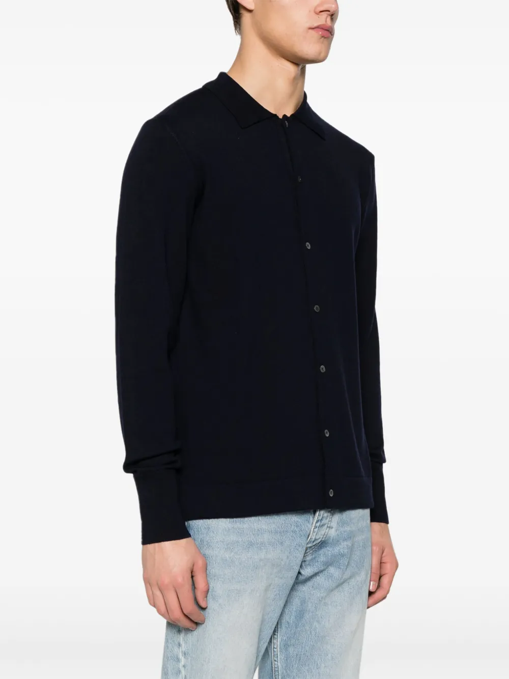 Officine Generale Klassischer Cardigan Navy Herren
