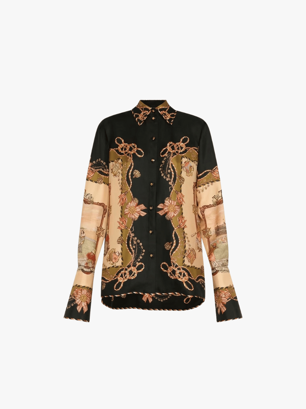 ZIMMERMANN Valiant Twill Shirt Forest Scarf Dunkelgrün Damen