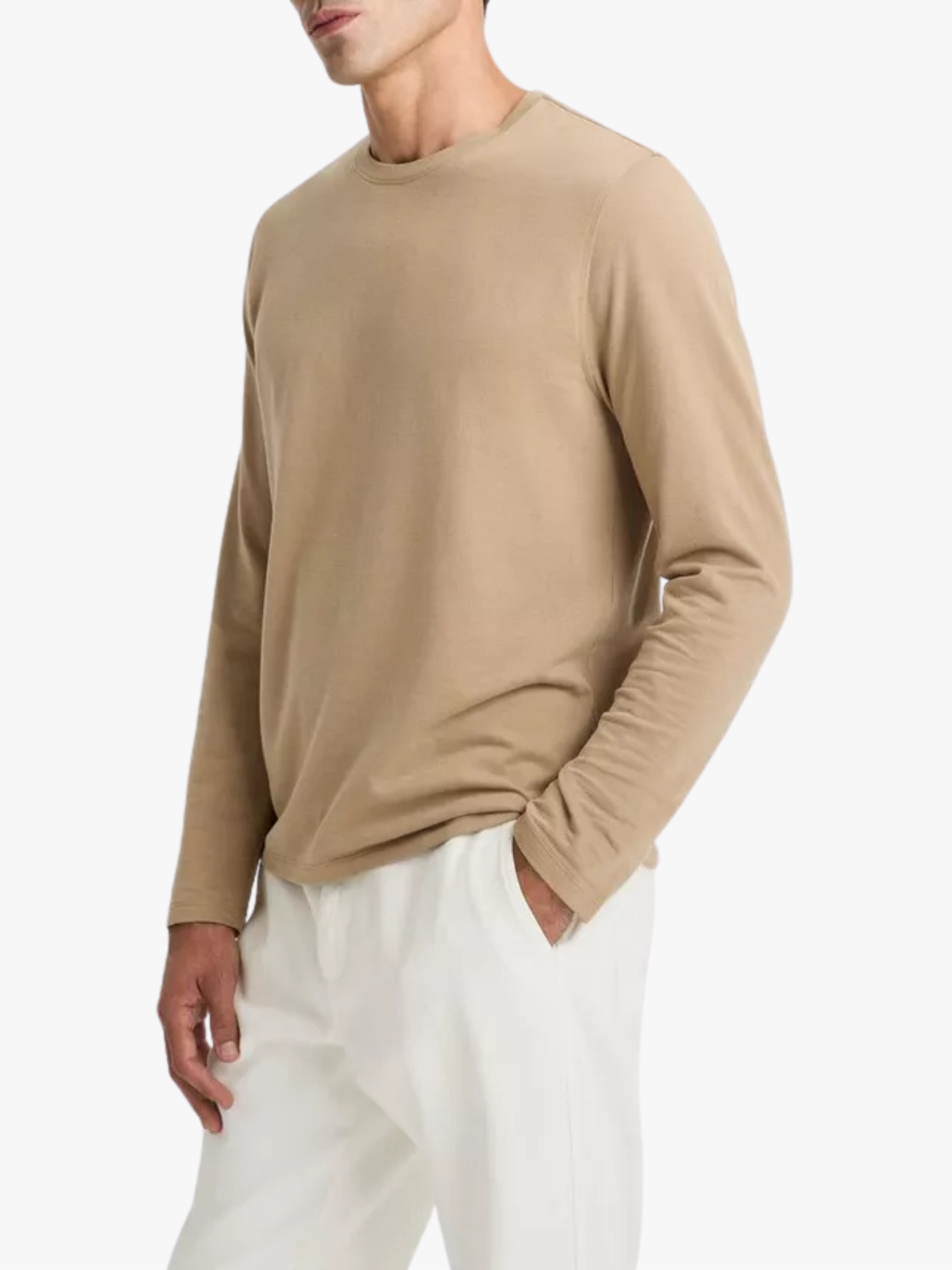 Vince Birdseye Jacquard Pima Cotton Long-Sleeve T-Shirt Gray Men Vince Birdseye Jacquard Pima Cotton Long-Sleeve T-Shirt Gray Men