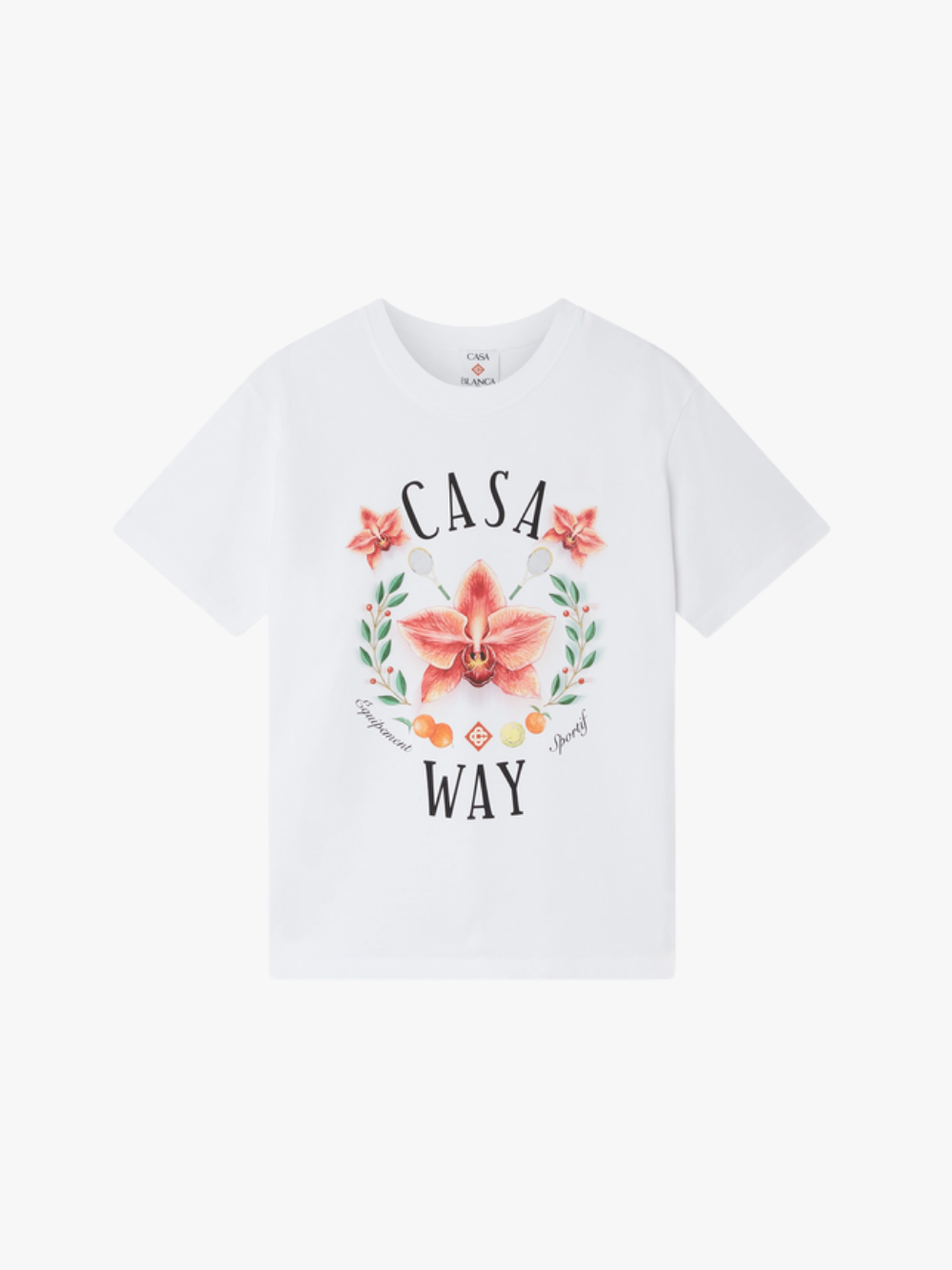Casablanca Casa Way Orchid Logo Kurzarm‑T‑Shirt Herren Weiß